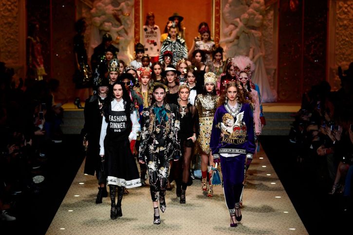The Dolce and Gabbana show AW18 at Milan Fashion Week.